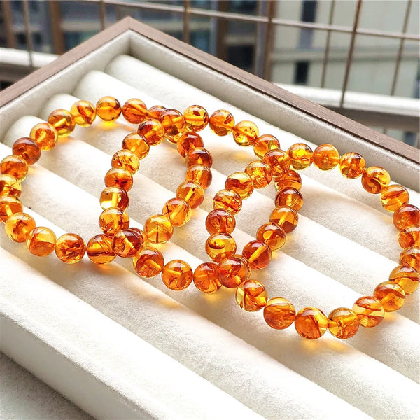 Yellow Flower Amber Bracelet-ToShay.org