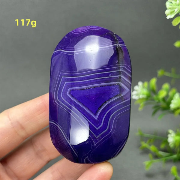 Purple Agate Palm Stone-ToShay.org