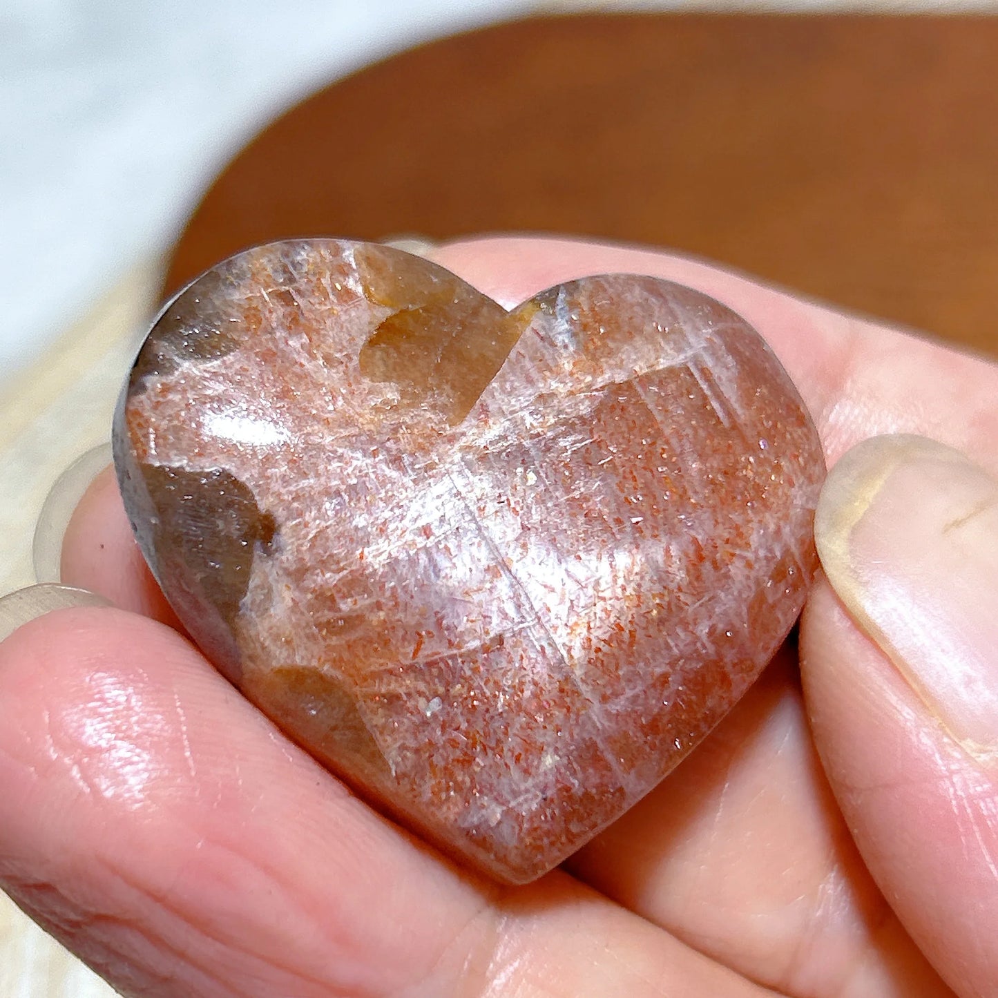 Orange Sunstone Heart-ToShay.org