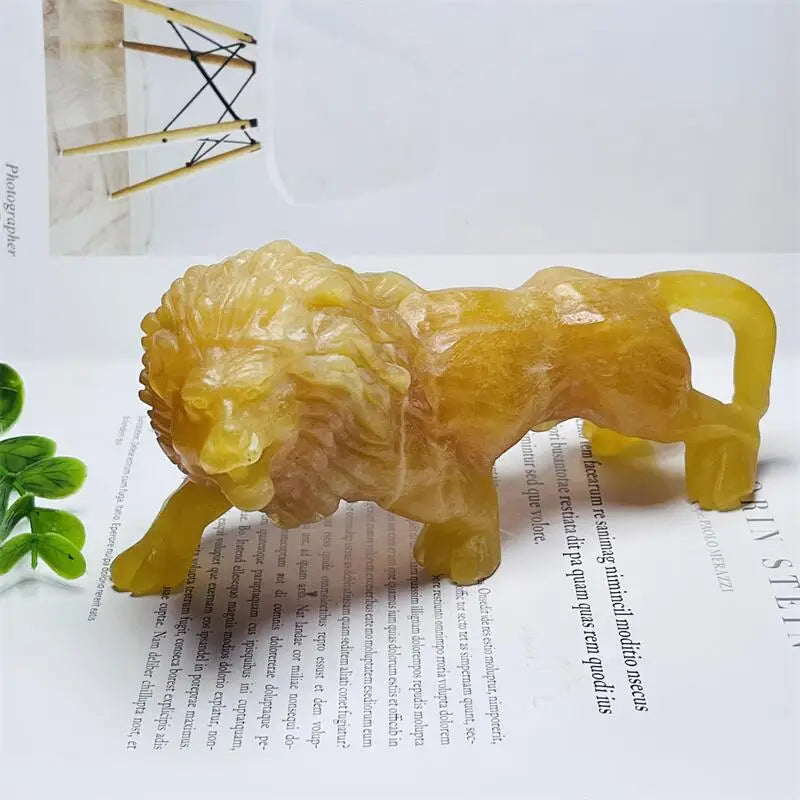 Orange Calcite Crystal Lion-ToShay.org