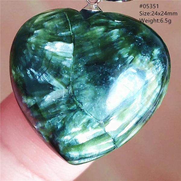 Green Seraphinite Heart Pendant-ToShay.org