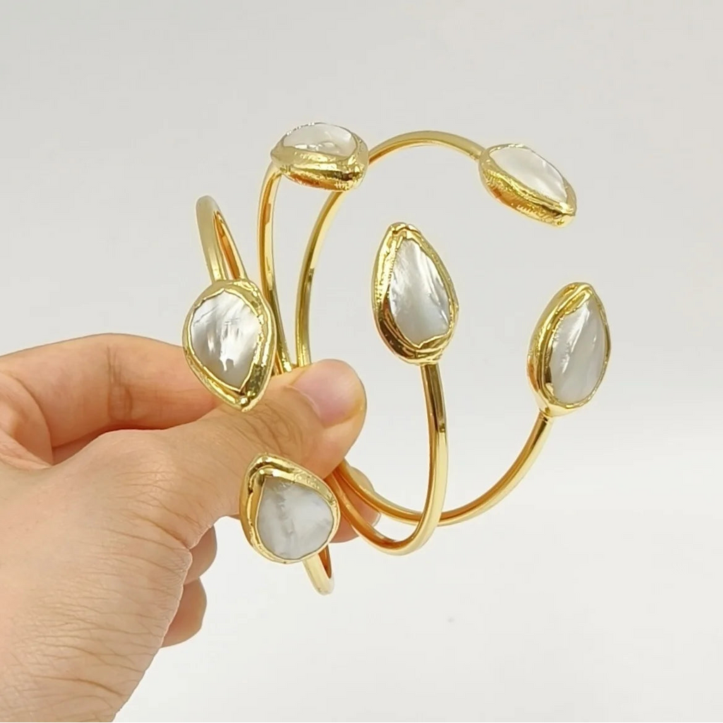 White Shell Cuff Bracelet-ToShay.org