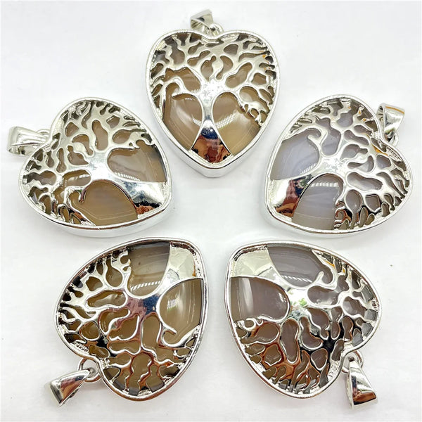 Mixed Crystal Quartz Tree Pendants-ToShay.org