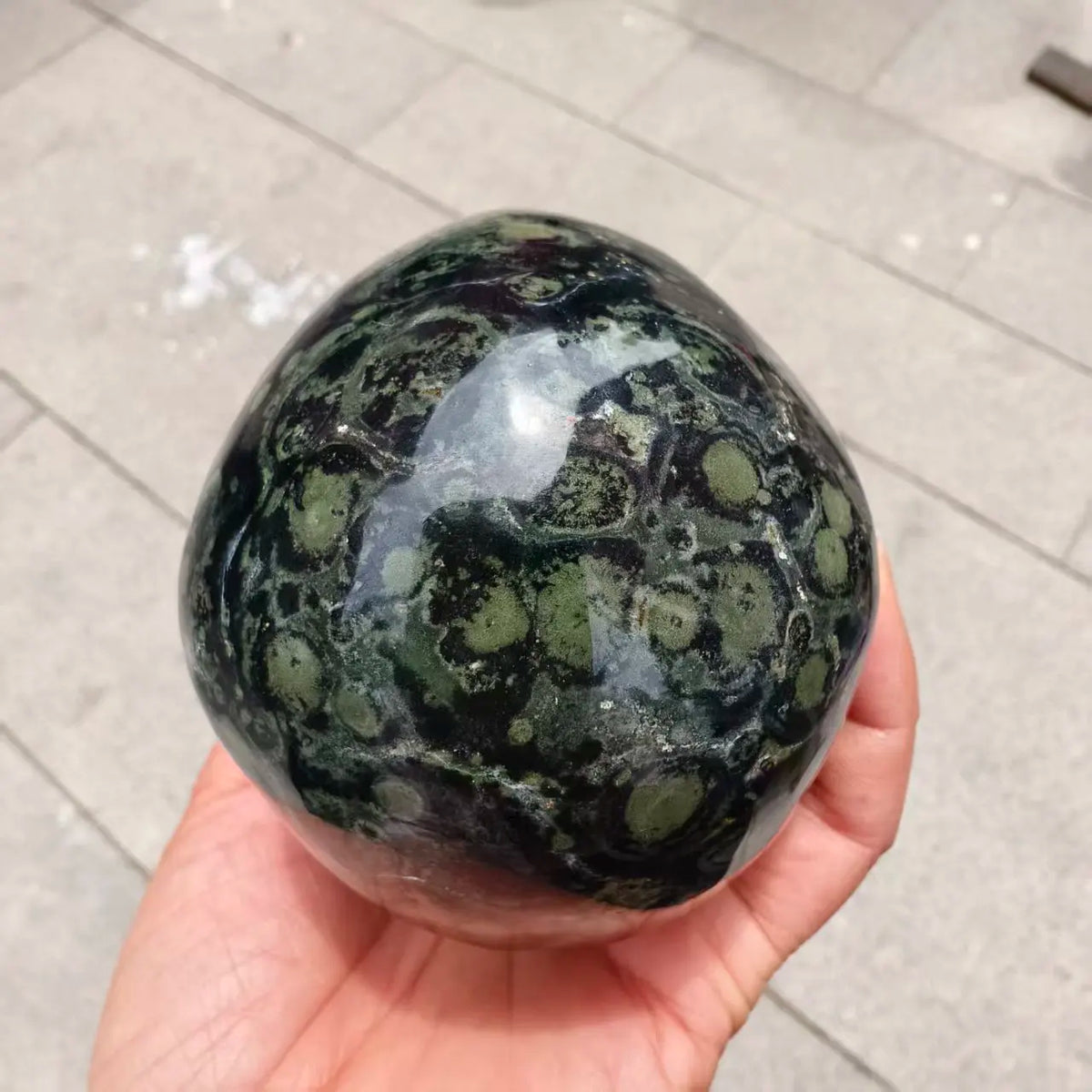 Green Peacock Eye Stone Skull-ToShay.org