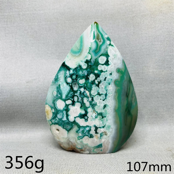 Green Cherry Blossom Agate Flame-ToShay.org