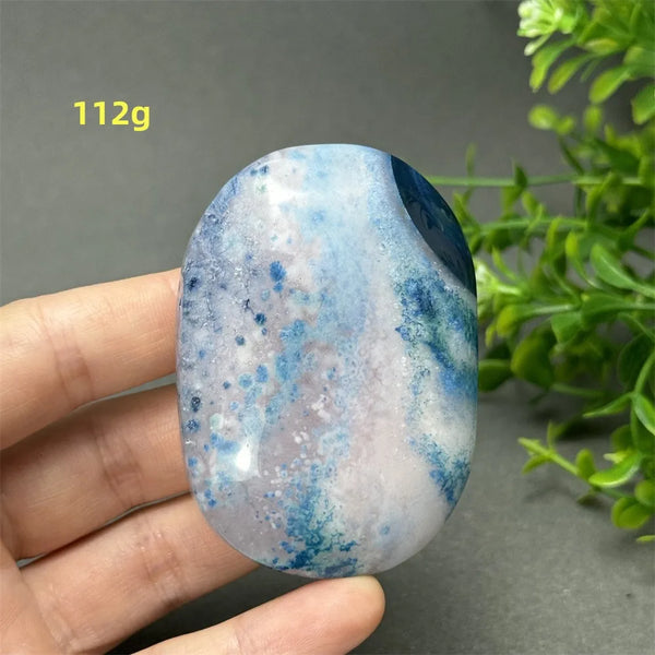 Blue Agate Palm Stone-ToShay.org