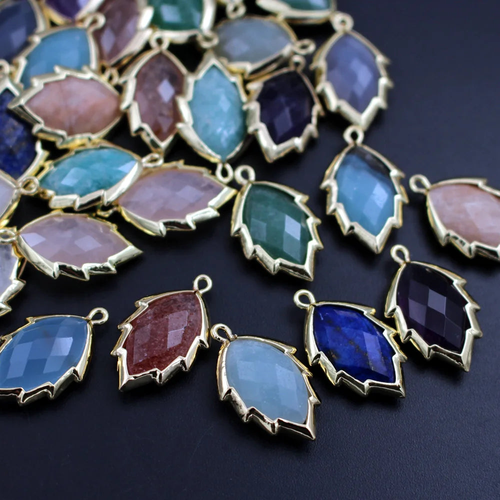 Mixed Crystal Leaf Charms-ToShay.org