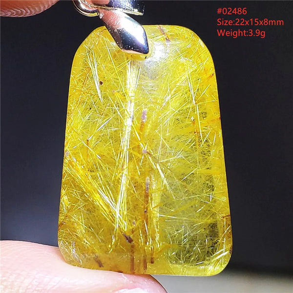 Gold Rutilated Quartz Pendant-ToShay.org