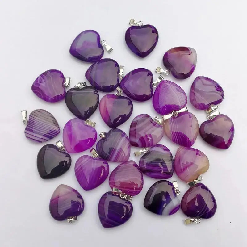 Mixed Stripe Agate Hearts-ToShay.org