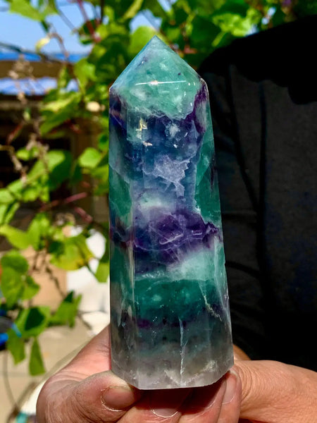 Green Fluorite Crystal Wand-ToShay.org