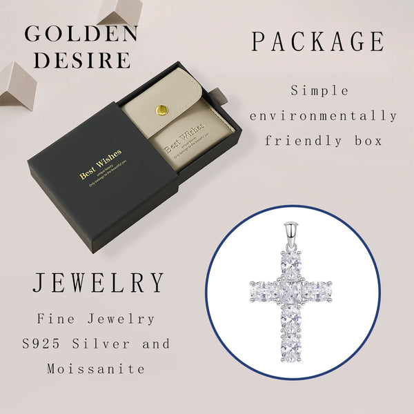 Gold Crystal Cross Pendant-ToShay.org