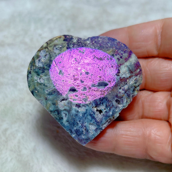 Purple Aura Sphalerite Heart-ToShay.org
