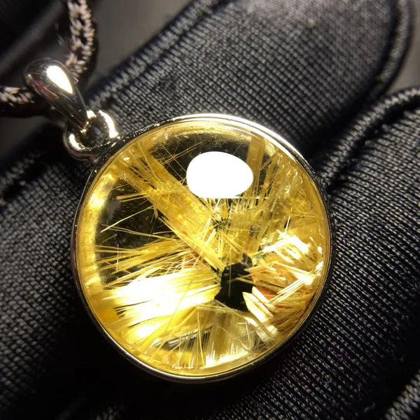 Gold Rutilated Quartz Pendant-ToShay.org
