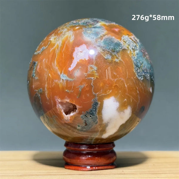 Red Moss Crystal Agate Ball-ToShay.org