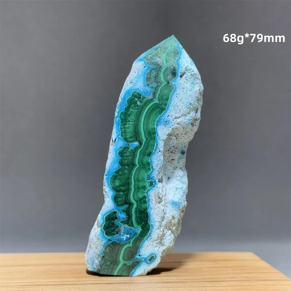Blue Chrysocolla Malachite Point-ToShay.org