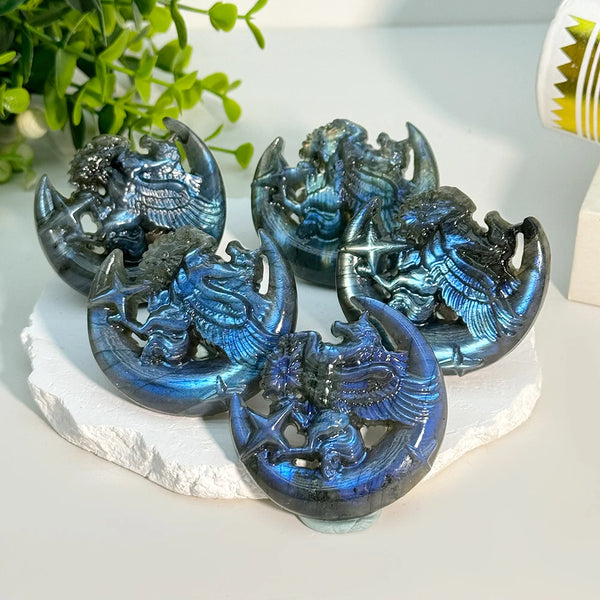 Blue Labradorite Unicorn Moon-ToShay.org