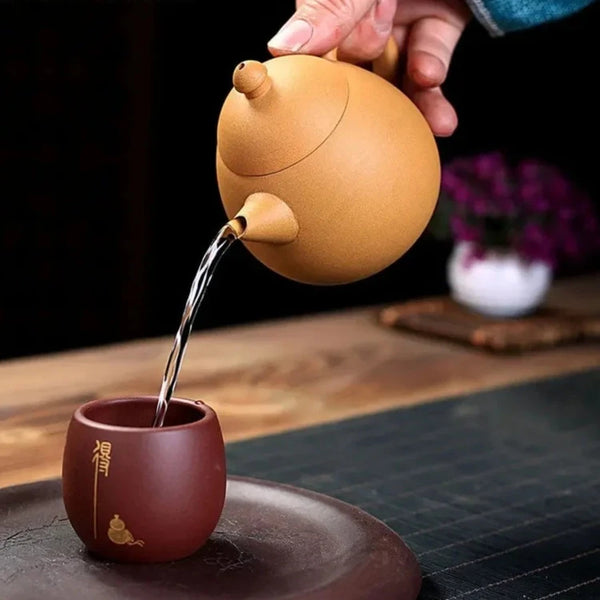 Yellow Dragon Egg Clay Teapot-ToShay.org