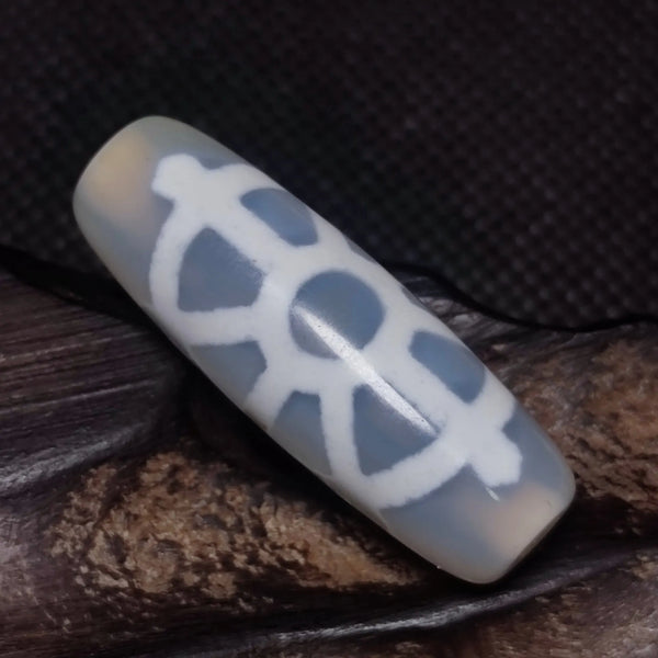 Grey Jade Agate Dzi Beads-ToShay.org