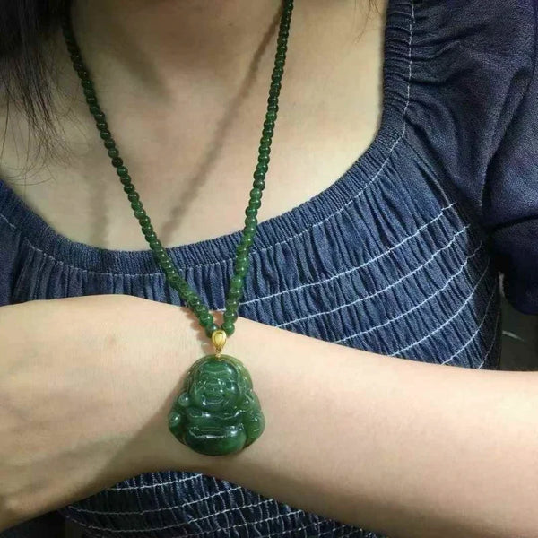 Green Jade Buddha Pendant-ToShay.org