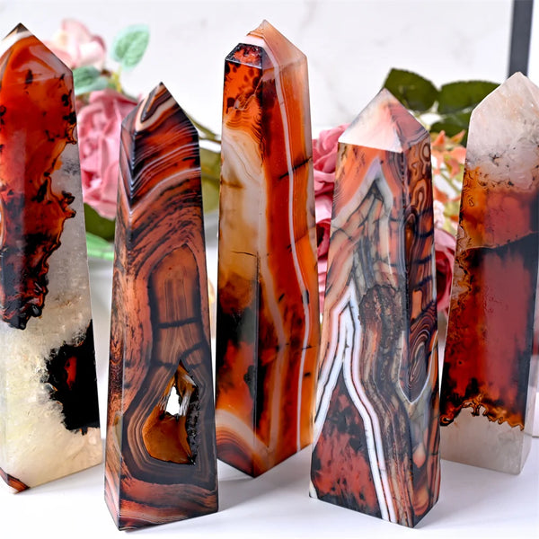 Red Black Agate Tower-ToShay.org