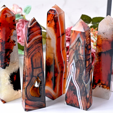Red Black Agate Tower-ToShay.org