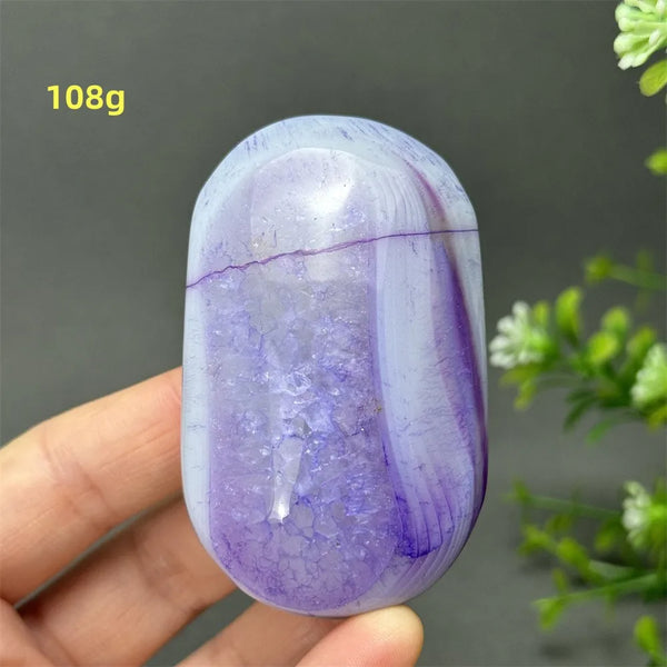 Purple Agate Palm Stone-ToShay.org
