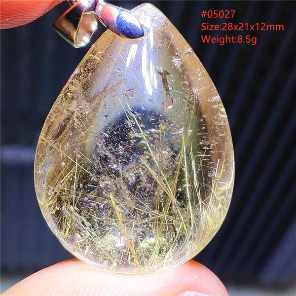 Gold Rutilated Quartz Pendant-ToShay.org