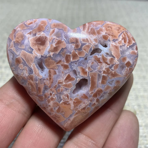 Pink Flower Agate Heart-ToShay.org