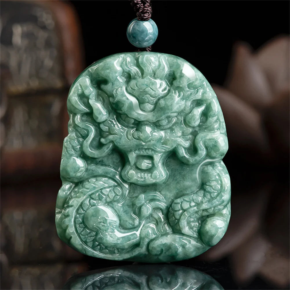 Green Jadeite Dragon Pendant-ToShay.org
