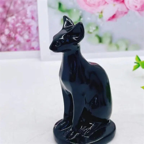 Black Obsidian Egyptian Cat-ToShay.org