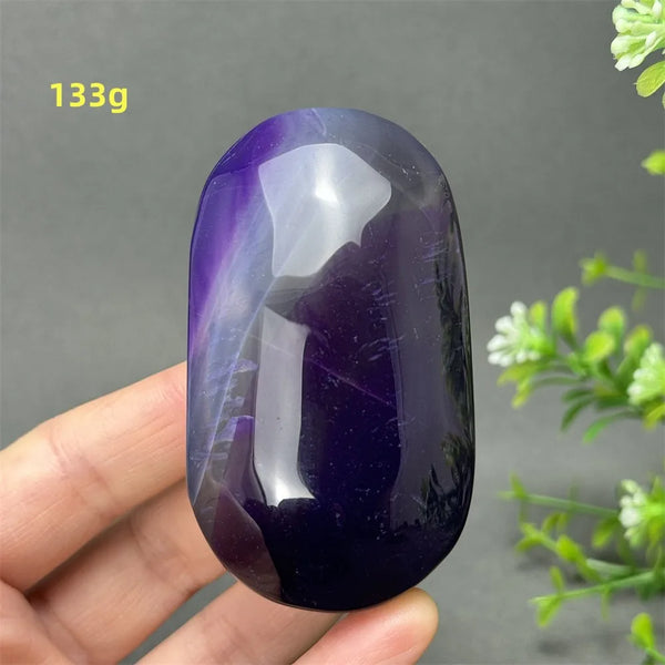 Purple Agate Palm Stone-ToShay.org