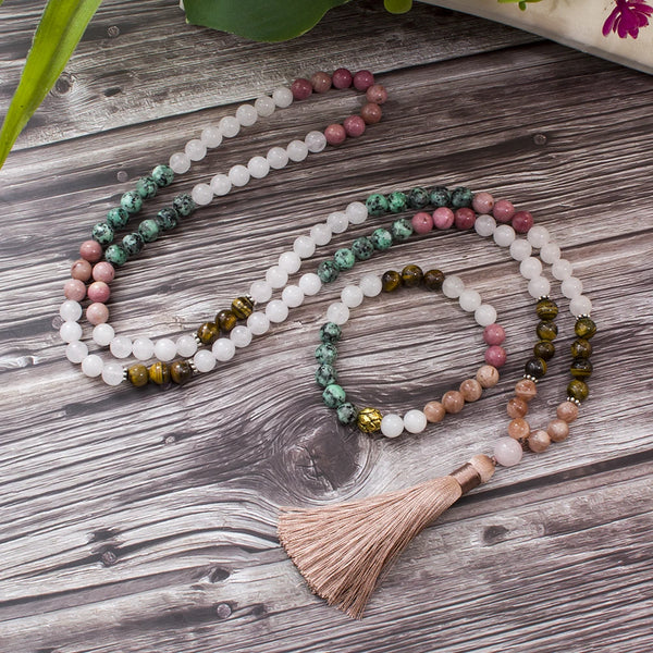 White Jade Mala Beads-ToShay.org