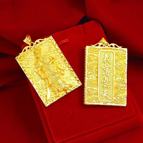 Gold Dragon Plaque Pendant-ToShay.org