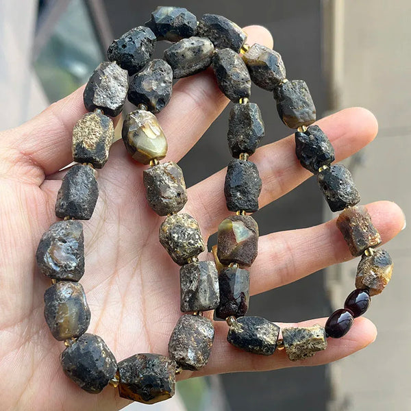 Yellow Amber Bead Necklace-ToShay.org