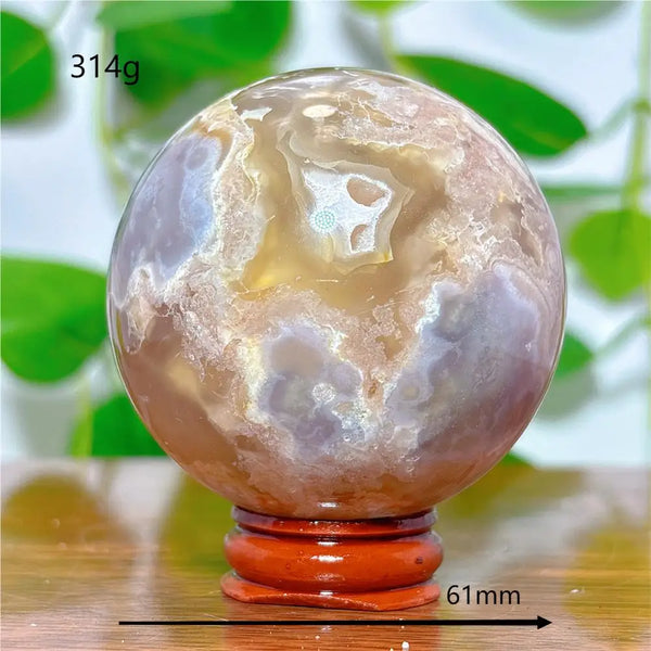 Pink Flower Agate Ball-ToShay.org