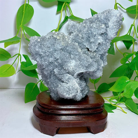 Blue Druzy Calcite Crystal-ToShay.org