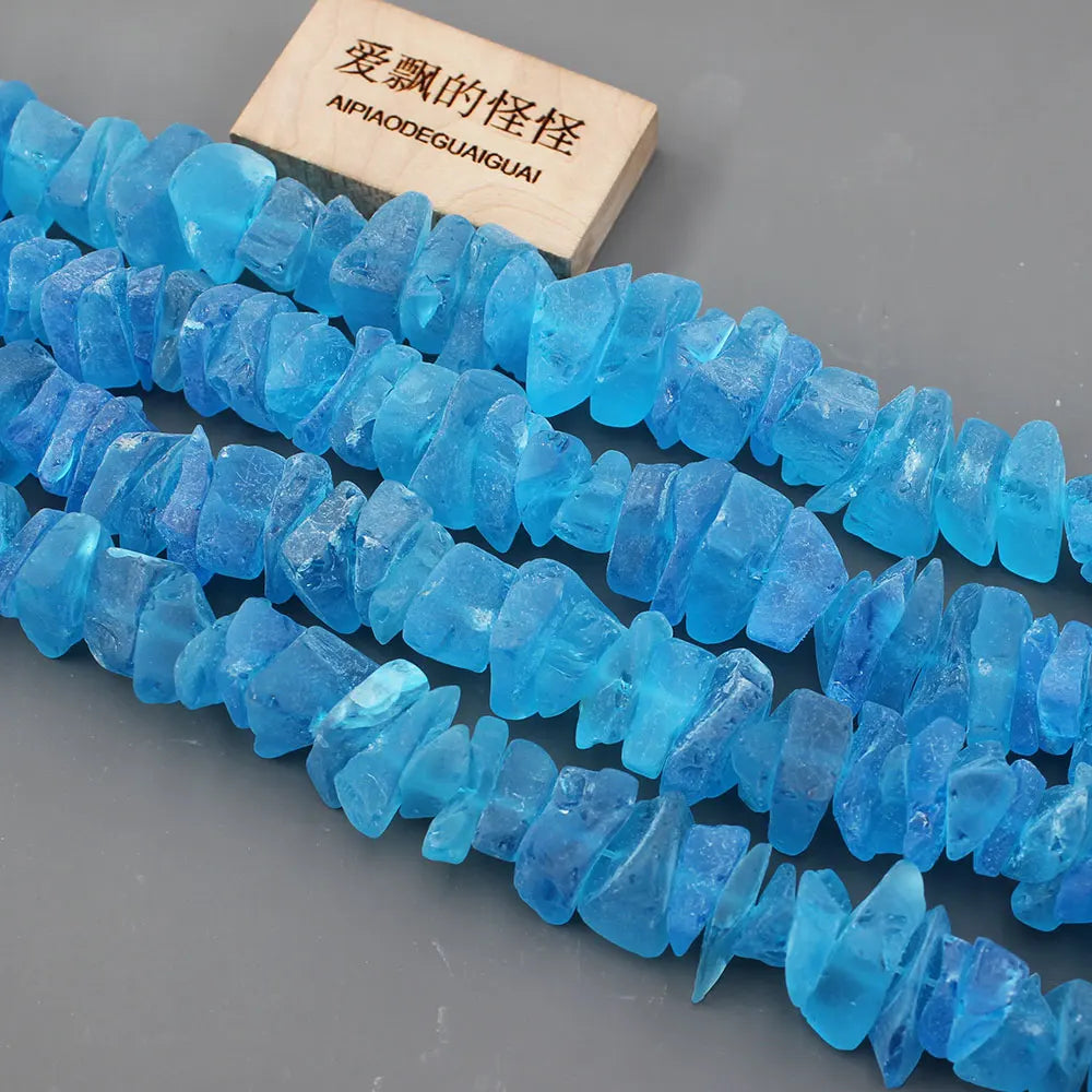 Blue Glass Nugget Beads-ToShay.org