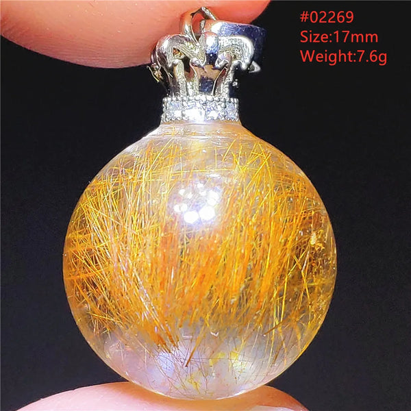 Gold Rutilated Quartz Pendant-ToShay.org