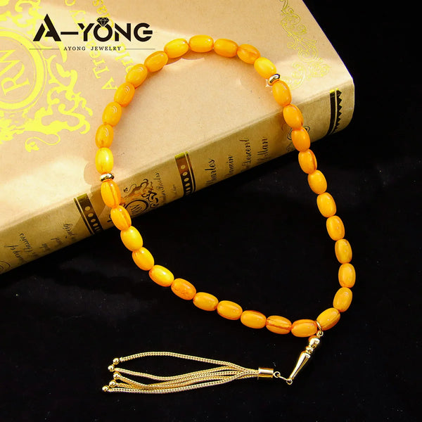 Yellow Amber Prayer Beads-ToShay.org