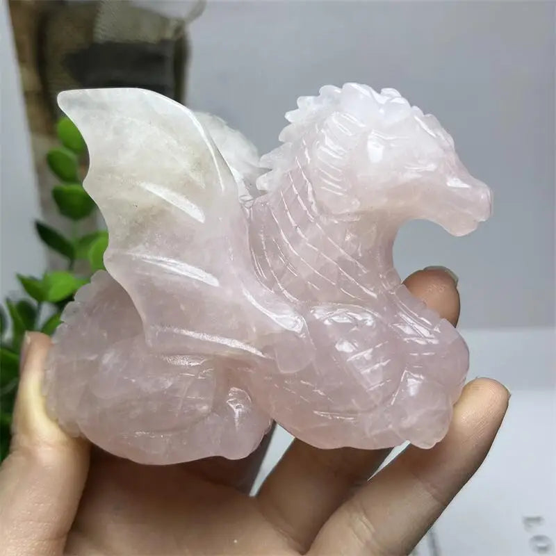 Pink Rose Quartz Dragon-ToShay.org