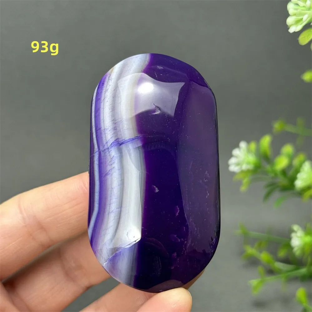 Purple Agate Palm Stone-ToShay.org