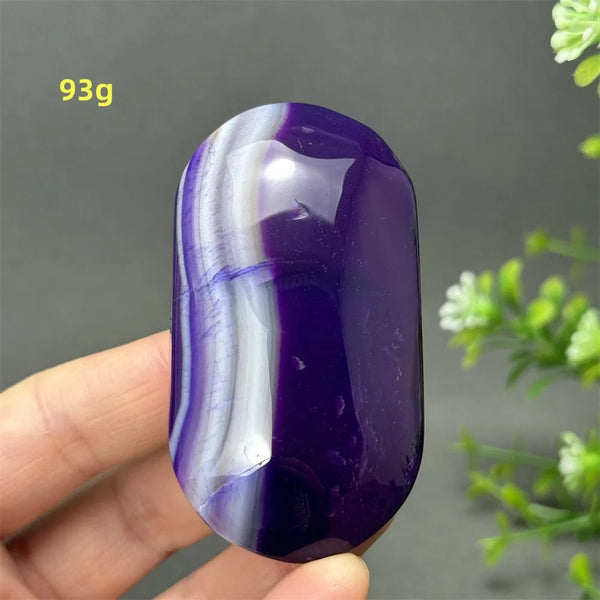 Purple Agate Palm Stone-ToShay.org