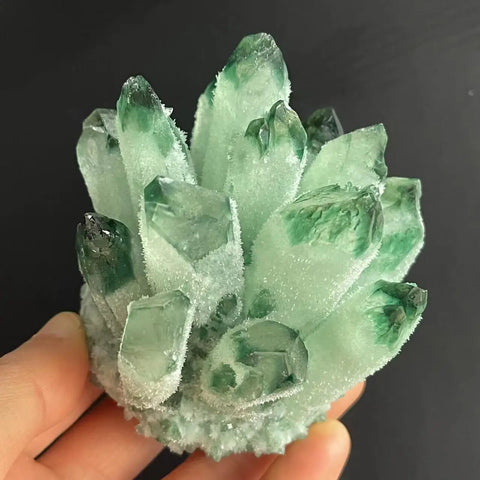 Green Quartz Crystal Cluster-ToShay.org