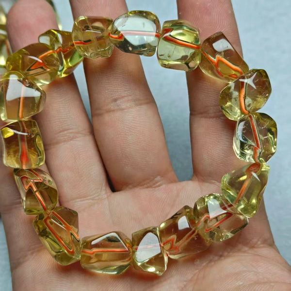 Yellow Citrine Bead Bracelet-ToShay.org
