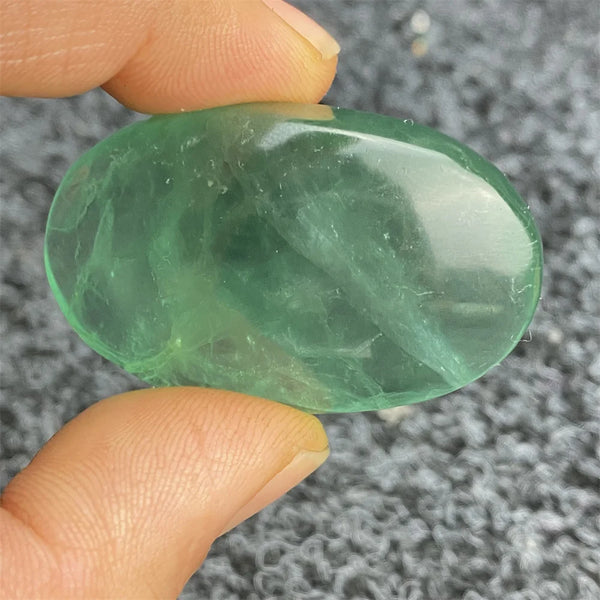 Green Fluorite Palm Stone-ToShay.org