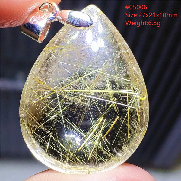 Gold Rutilated Quartz Pendant-ToShay.org