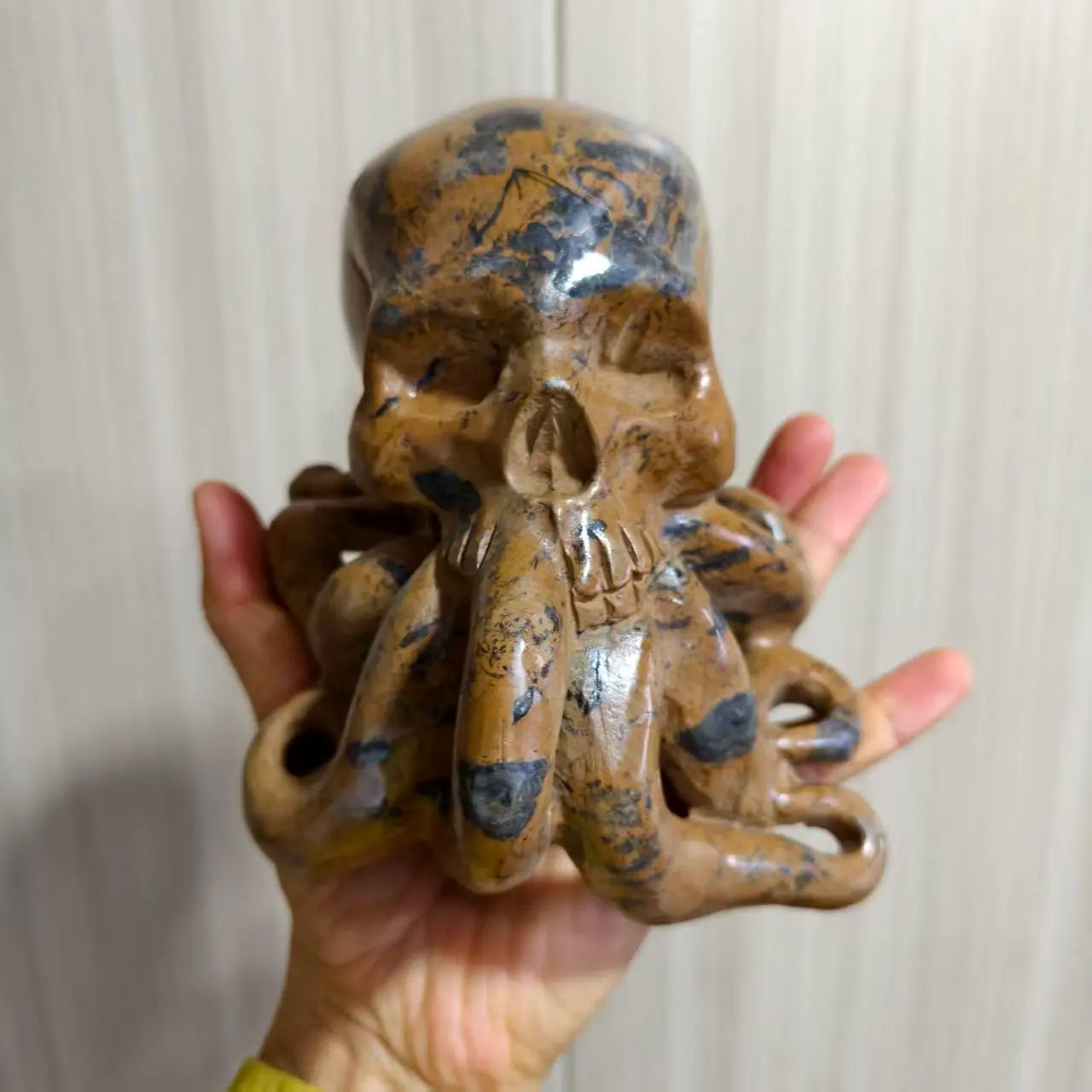 Brown Jasper Octopus Skull-ToShay.org
