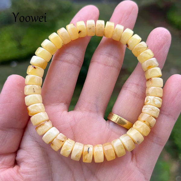 Yellow Amber Bead Bracelets-ToShay.org