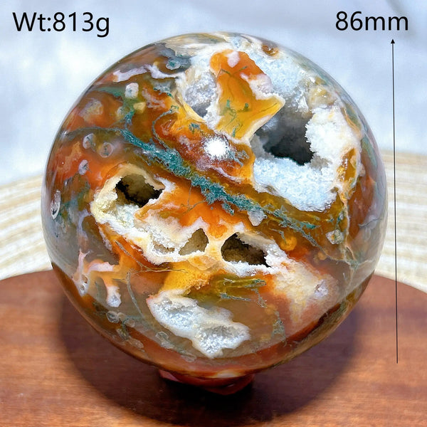 Carnelian Moss Agate Ball-ToShay.org