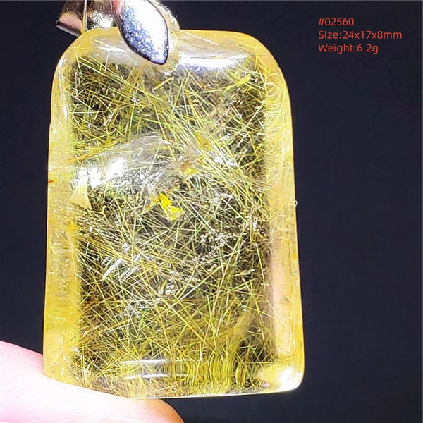 Gold Rutilated Quartz Pendant-ToShay.org